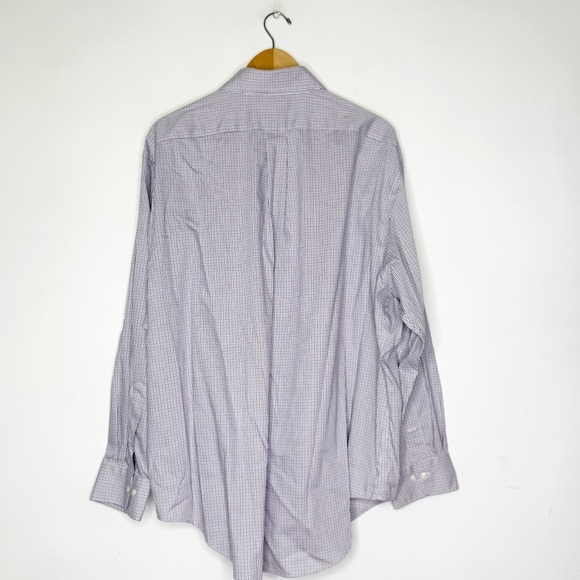 Lauren Ralph Lauren Purple Button Down Shirt Checkered Pattern Size 18 34/35 XL - Picture 2 of 6